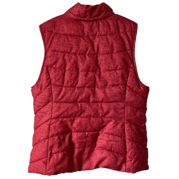 GREEN TEA Faux Fur Lined Puffer Vest XL Heather Red Zip Pockets Cozy Warm Soft - Picture 4 of 6